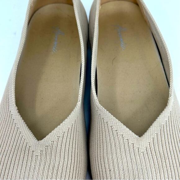 Arromic Ribbed Square Toe Ballet Flats - Taupe Tan - Picture 4 of 7